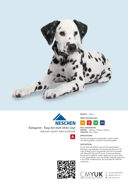 Neschen Solvoprint - Easy dot matt white vinyl