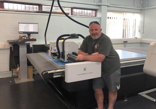  Fintan Delaney from FD Signs with a Kongsberg X24 Edge digital cutting table from CMYUK.