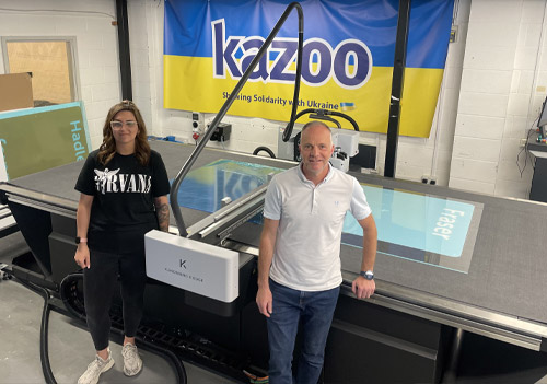 Simon Talbot, Director, and Charlotte Smallman, Operations Director, Kazoo Print