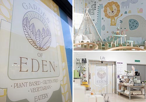 The Garden of Eden eatery in Royal Windsor decorated using Eco-materials from CMYUK