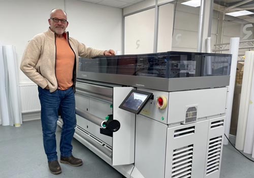 Tony Cooper, Operations Manager, Rocket Graphics, Rocket Graphics with a Canon Colorado M5W UVgel roll-to-roll printer from CMYUK.