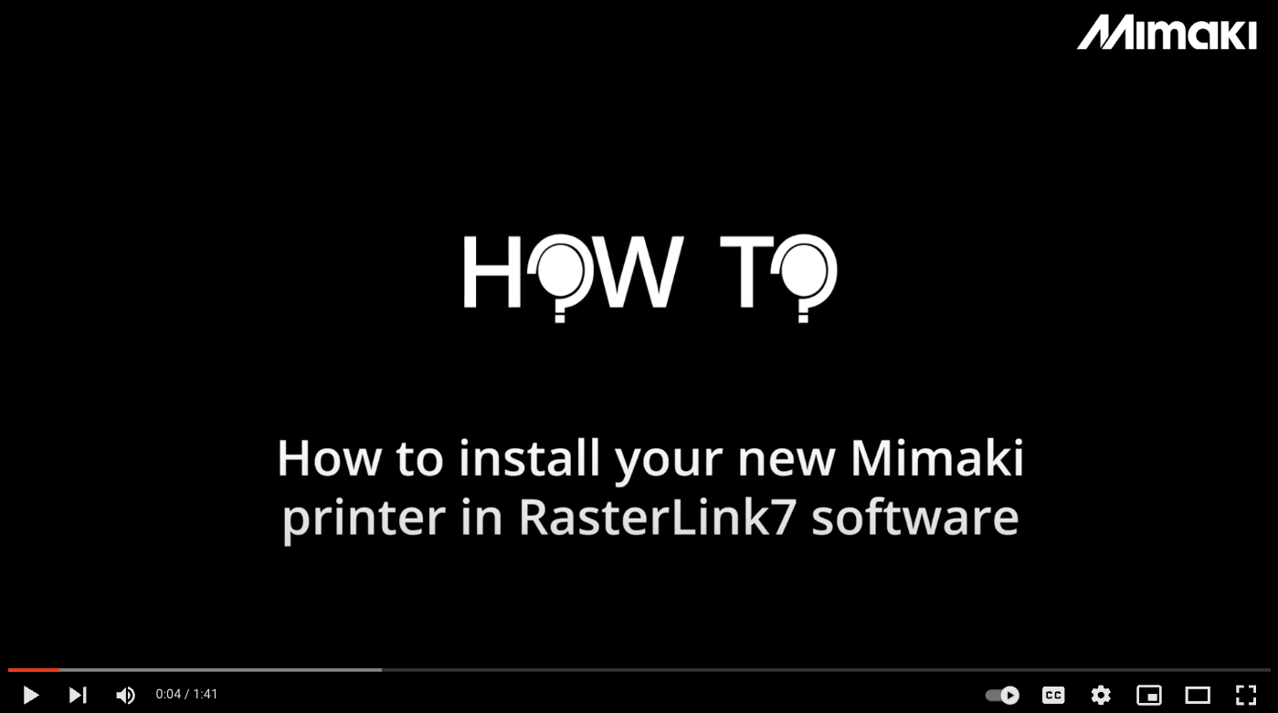 How to install a new Mimaki printer on RasterLink7