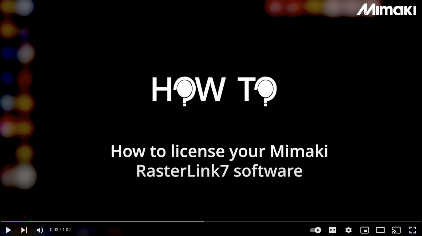 How to license Mimaki RasterLink7 software